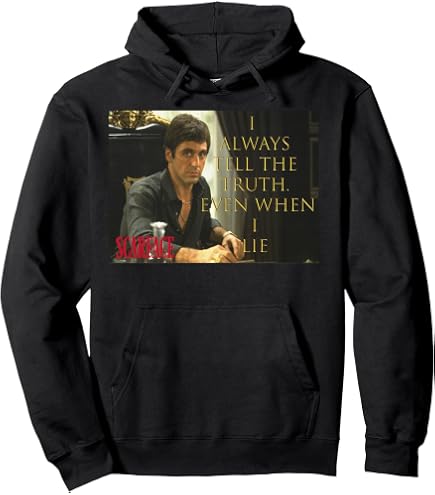 Amazon.com: Scarface Black and White Movie Poster Hoodie Pullover